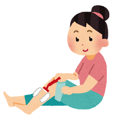 ムダ毛処理中の女性